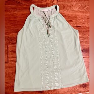 New York & Company Light Green Halter Top